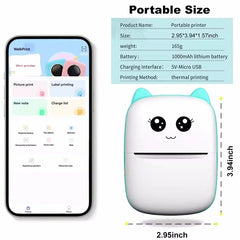 Mini Portable Thermal Printer | Wireless Bluetooth Pocket Photo Printer | 1 Paper Roll Included | Random Colour