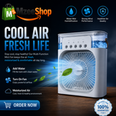 Next Nova Imported 10" Portable Air Cooler Fan – 3-in-1 Mini AC Desktop Humidifier 7-Color LED