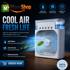 Next Nova Imported 10" Portable Air Cooler Fan – 3-in-1 Mini AC Desktop Humidifier 7-Color LED
