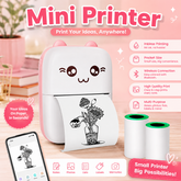Mini Portable Thermal Printer | Wireless Bluetooth Pocket Photo Printer | 1 Paper Roll Included | Random Colour