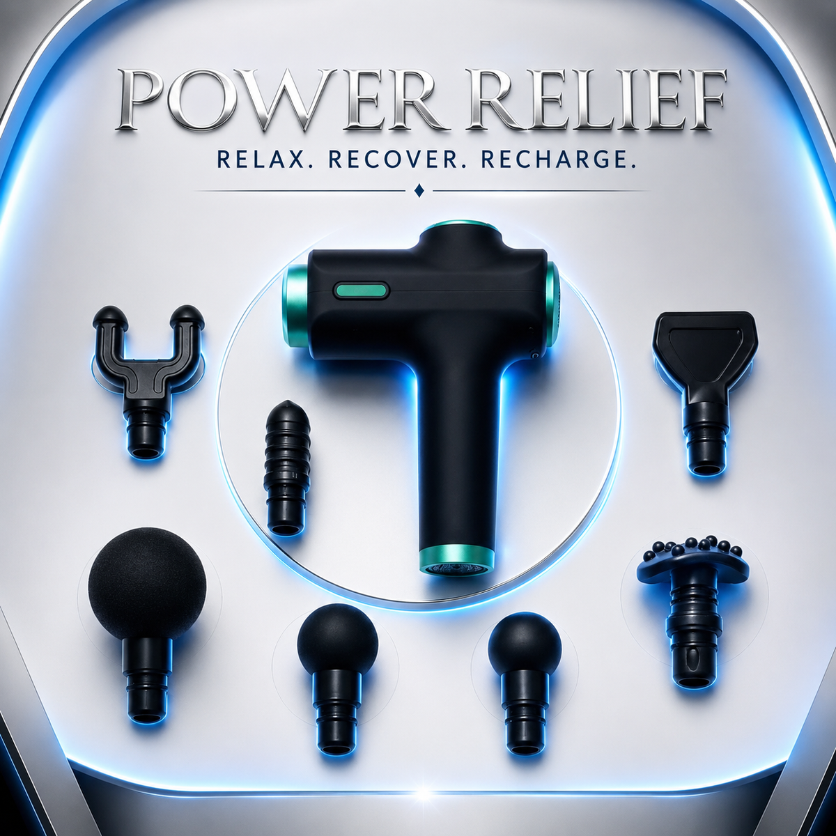 8 in 1 Multifunction Muscle Massage Gun – Deep Tissue Percussion Massager with 8 Interchangeable Heads